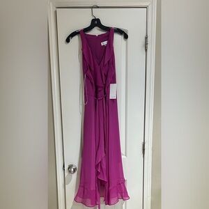 Elegant Fuchsia High Low Dress
